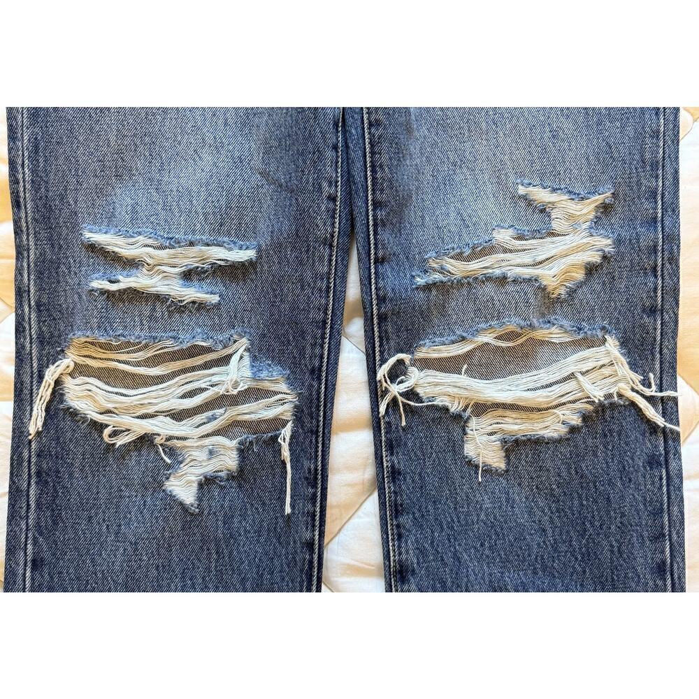 NWT Rolla's Button Fly High Rise Classic Straight Distressed Jeans Size 25 - Picture 7 of 7